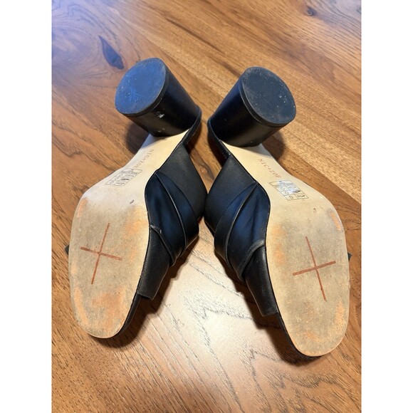 NIC+ZOE Poppy Women 8 M Black Leather Peep Toe Bow Block Heel - Picture 12 of 16